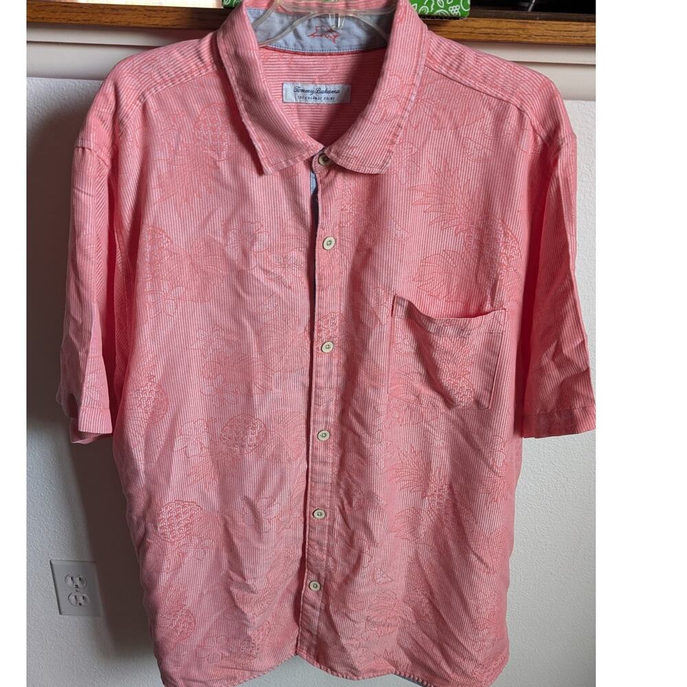 Tommy Bahama Coconut Point Coral Pink Short-Sleeve Button-Down Camp Shirt XXL